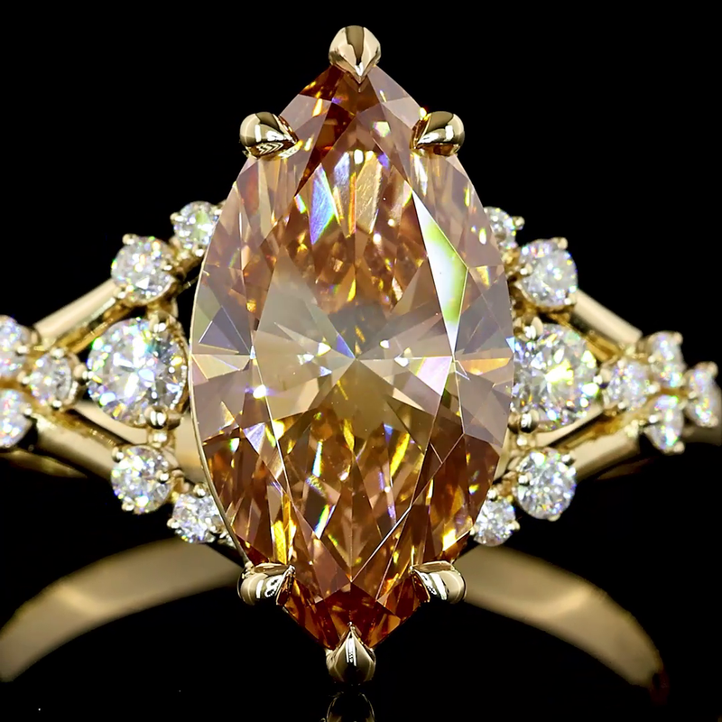 3ct Marquise Prong Unique Diamond Engagement Ring