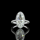 4ct Oval Prong Side Stone Diamond Engagement Ring