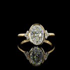2ct Oval Bezel-Prong Unique Diamond Engagement Ring