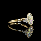 2ct Oval Bezel-Prong Unique Diamond Engagement Ring