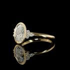 2ct Oval Bezel-Prong Unique Diamond Engagement Ring