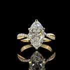 3ct Marquise Prong Hidden Halo Diamond Engagement Ring