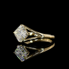 2ct Asscher Prong Solitaire Diamond Engagement Ring