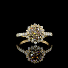 1-1/2ct Round Bezel-Prong Unique Diamond Engagement Ring