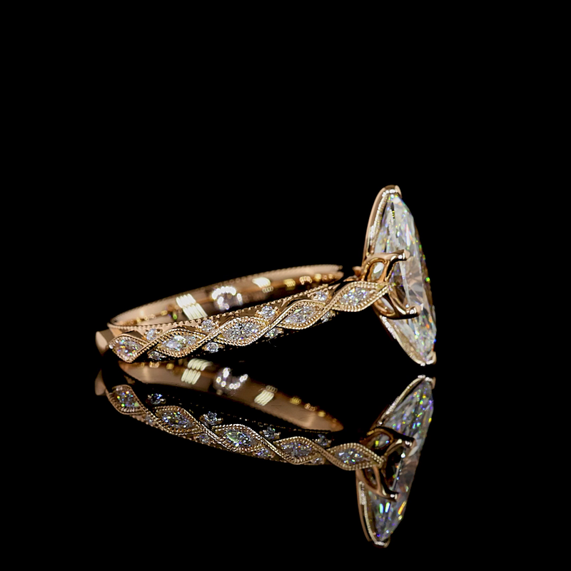 2ct Marquise Prong Unique Diamond Engagement Ring