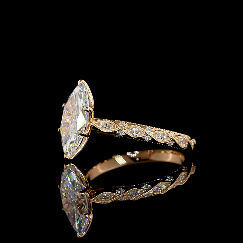 2ct Marquise Prong Unique Diamond Engagement Ring