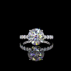 3-1/2ct Round Prong Side Stone Diamond Engagement Ring