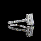 4ct Emerald Prong Hidden Halo Diamond Engagement Ring