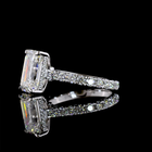 4ct Emerald Prong Hidden Halo Diamond Engagement Ring