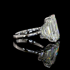 8ct Emerald Prong Three Stone Diamond Engagement Ring