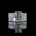 5ct Emerald Prong Hidden Halo Diamond Engagement Ring Set (13ctw)