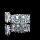 5ct Emerald Prong Hidden Halo Diamond Engagement Ring Set (13ctw)
