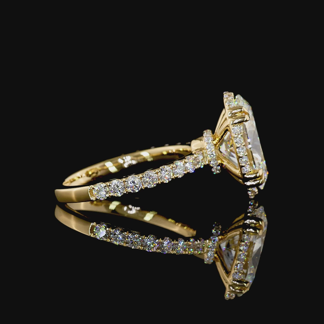 3ct Oval Hidden Halo Engagement Ring.